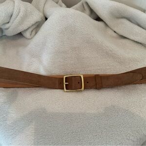 rag & bone Leather Belt | Brown | Brass Buckle | Made in England (M)